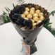 Сладкий съедобный букет черно-золотой с конфетами Ferrero Rocher и 5 мыльных роз с боку bgs007 czarny i złoty (5 róż na boku) фото 3