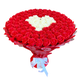 BUKIET 101 CZERWONYCH R&Oacute;Ż MYDLANYCH Z BIAŁYM SERCEM DLA DZIEWCZYNY KOBIETY DUŻY MEGA PREZENT NA URODZINY ROCZNICĘ ŚLUBU PREMIUM Z DOSTAWĄ FLOWER BOX mydlany kwiaty mydlane r&oacute;że