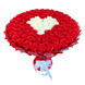 BUKIET 101 CZERWONYCH R&Oacute;Ż MYDLANYCH Z BIAŁYM SERCEM DLA DZIEWCZYNY KOBIETY DUŻY MEGA PREZENT NA URODZINY ROCZNICĘ ŚLUBU PREMIUM Z DOSTAWĄ FLOWER BOX mydlany kwiaty mydlane r&oacute;że