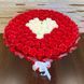 BUKIET 101 CZERWONYCH R&Oacute;Ż MYDLANYCH Z BIAŁYM SERCEM DLA DZIEWCZYNY KOBIETY DUŻY MEGA PREZENT NA URODZINY ROCZNICĘ ŚLUBU PREMIUM Z DOSTAWĄ FLOWER BOX mydlany kwiaty mydlane r&oacute;że