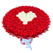 BUKIET 101 CZERWONYCH R&Oacute;Ż MYDLANYCH Z BIAŁYM SERCEM DLA DZIEWCZYNY KOBIETY DUŻY MEGA PREZENT NA URODZINY ROCZNICĘ ŚLUBU PREMIUM Z DOSTAWĄ FLOWER BOX mydlany kwiaty mydlane r&oacute;że