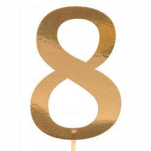 Цифра « 8 » золото, топпер для букета, украшение для торта, День рождения, Именины Cyfra « 8 » złoto фото