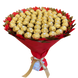 Подарок на 60-летие сладкий букет из конфет Ferrero Rocher (60 конфет) bgs054 (60 szt / f30) czerwony i złoty фото 6