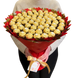 Подарок на 60-летие сладкий букет из конфет Ferrero Rocher (60 конфет) bgs054 (60 szt / f30) czerwony i złoty фото 8