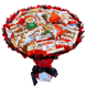 Słodki bukiet czerwony i czarny na urodziny ze slodyczy Kinder. Prezent Komunia (średnica 30 cm)
