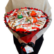Słodki bukiet czerwony i czarny na urodziny ze slodyczy Kinder. Prezent Komunia (średnica 30 cm)