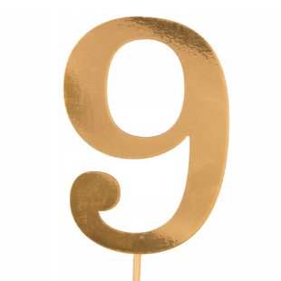Цифра « 9 » золото, топпер для букета, украшение для торта, День рождения, Именины Cyfra « 9 » złoto фото