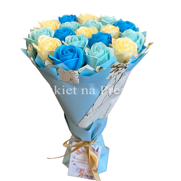 Bukiet mydlany kwiaty mydlane r&oacute;że (18 szt). Prezent na 18 urodziny