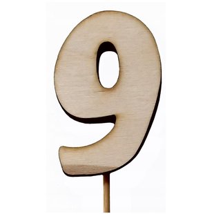 Цифра « 9 » из фанеры, топпер для букета, украшение для торта, День рождения, Именины Cyfra « 9 » sklejka фото