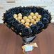 Prezent na 18 20 Urodziny lub Rocznicę Ślubu, Imeniny, Ślub, Wesele. Słodki bukiet w kształcie serca CZARNY I ZŁOTY z cukierkami Ferrero Rocher i 18 szt mydlanych r&oacute;ż.