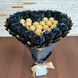 Prezent na 18 20 Urodziny lub Rocznicę Ślubu, Imeniny, Ślub, Wesele. Słodki bukiet w kształcie serca CZARNY I ZŁOTY z cukierkami Ferrero Rocher i 18 szt mydlanych r&oacute;ż.