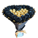 Prezent na 18 20 Urodziny lub Rocznicę Ślubu, Imeniny, Ślub, Wesele. Słodki bukiet w kształcie serca CZARNY I ZŁOTY z cukierkami Ferrero Rocher i 18 szt mydlanych r&oacute;ż.