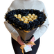 Prezent na 18 20 Urodziny lub Rocznicę Ślubu, Imeniny, Ślub, Wesele. Słodki bukiet w kształcie serca CZARNY I ZŁOTY z cukierkami Ferrero Rocher i 18 szt mydlanych r&oacute;ż.