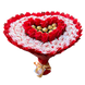 Prezent na 40 50 55 65 Urodziny DUŻY MEGA BUKIET dla kobiety mamy w kształcie serca z cukierkami Raffaello i Ferrero Rocher (rozmiar serca 45 cm * 38 cm)