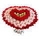 Prezent na 40 50 55 65 Urodziny DUŻY MEGA BUKIET dla kobiety mamy w kształcie serca z cukierkami Raffaello i Ferrero Rocher (rozmiar serca 45 cm * 38 cm)