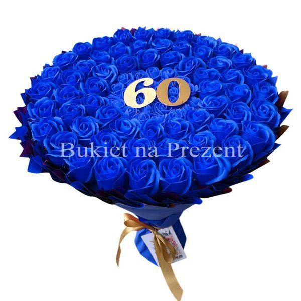 Prezent na 60 Urodziny lub Rocznicę Ślubu, Ślub, Wesele. Bukiet mydlany kwiaty mydlane r&oacute;że 60 szt.