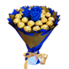 Сладкий букет из Ferrero Rocher 18 шт. и роз 3шт. Подарок на 18-й день рождения, именины, свадьбу bgs032 granatowy i złoty (3 r&oacute;że) фото 6