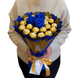 Сладкий букет из Ferrero Rocher 18 шт. и роз 3шт. Подарок на 18-й день рождения, именины, свадьбу bgs032 granatowy i złoty (3 r&oacute;że) фото 8