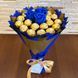 Сладкий букет из Ferrero Rocher 18 шт. и роз 3шт. Подарок на 18-й день рождения, именины, свадьбу bgs032 granatowy i złoty (3 r&oacute;że) фото 7