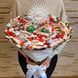 Słodki bukiet biały i złoty na urodziny ze slodyczy Kinder. Prezent Komunia (średnica 30 cm). Komunia