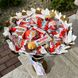 Słodki bukiet biały i złoty na urodziny ze slodyczy Kinder (średnica 30 cm). Komunia