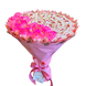 Słodki jadalny bukiet r&oacute;żowo-brzoskwiniowy z cukierkami Raffaello i 11 mydlanych r&oacute;ż (średnica 30 cm)