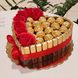 Сладкий подарок в форме сердца с конфетами Ferrero Rocher, Merci и мыльными розами ss004 фото 3