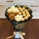 Сладкий съедобный букет зелено-золотой с конфетами Ferrero Rocher и 7 мыльных роз (диаметр 20 см) bgs033 zielony i złoty фото 7