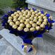 Подарунок на 50-річний ювілей солодкий букет з цукерок Ferrero RocherRaffaello (50 цукерок)  bgs043 (ф=29) (50 szt) niebieski i złoty фото 4