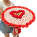 Солодкий мега букет на презент з цукерками Raffaello, Ferrero та мильними трояндами у формі серця (діаметр 50 см) bgs016 фото 10