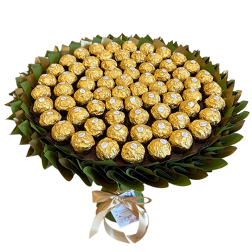 Подарок на 70-летие сладкий букет из конфет Ferrero Rocher (70 конфет) bgs047 zielony i złoty F33 70ferr  фото