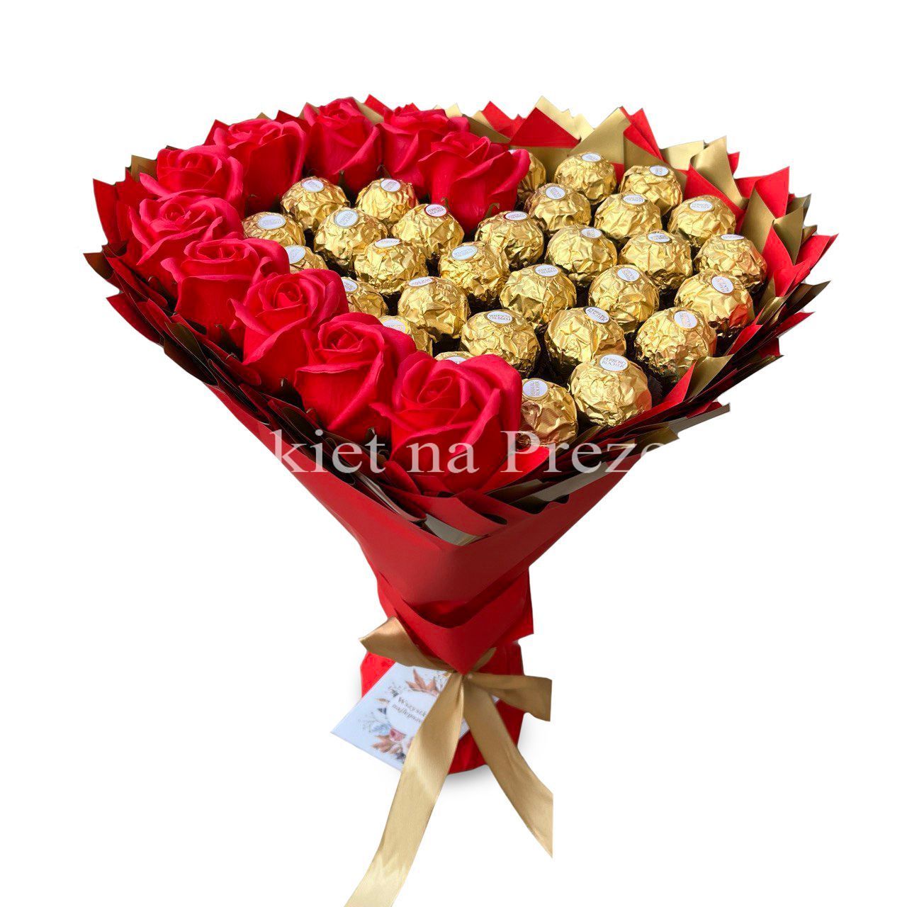 Ferrero Rocher Roz Prezent na 40 30 Urodziny lub Rocznicę Ślubu. Słodki bukiet w kształcie ...