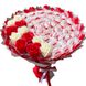 Słodki jadalny bukiet czerwony i biały z cukierkami Raffaello i 11 mydlanych róż (średnica 30 cm)