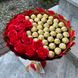 Сладкий съедобный букет красно-золотой с конфетами Ferrero Rocher 40 шт и мыльных роз Подарок на 40 лет bgs024 czerwony i złoty фото 2