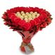 Słodki bukiet w kształcie serca CZERWONY I ZŁOTY z cukierkami Ferrero Rocher i 18 szt mydlanych róż. Prezent na 18 20 urodziny
