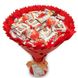 Słodki bukiet czerwony na urodziny ze slodyczy Kinder (średnica 30 cm)