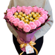 Сладкий букет в форме сердца розово-золотой с конфетами Ferrero Rocher и 18 шт мыльных роз. Подарок на 18 20 лет bgs028 r&oacute;żowy i złoty фото 8