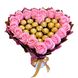 Сладкий букет в форме сердца розово-золотой с конфетами Ferrero Rocher и 18 шт мыльных роз. Подарок на 18 20 лет bgs028 r&oacute;żowy i złoty фото 4