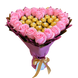 Сладкий букет в форме сердца розово-золотой с конфетами Ferrero Rocher и 18 шт мыльных роз. Подарок на 18 20 лет bgs028 r&oacute;żowy i złoty фото 6
