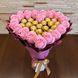 Сладкий букет в форме сердца розово-золотой с конфетами Ferrero Rocher и 18 шт мыльных роз. Подарок на 18 20 лет bgs028 r&oacute;żowy i złoty фото 3