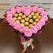 Сладкий букет в форме сердца розово-золотой с конфетами Ferrero Rocher и 18 шт мыльных роз. Подарок на 18 20 лет bgs028 r&oacute;żowy i złoty фото 5
