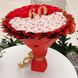 Prezent na 60 urodziny, słodki bukiet ze słodyczy Raffaello (40 szt) i róż mydlanych (20 szt)