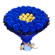 Prezent na 30 Urodziny, Imeniny, Ślub, Rocznicę Ślubu. Słodki bukiet Ferrero Rocher i r&oacute;że granatowe.