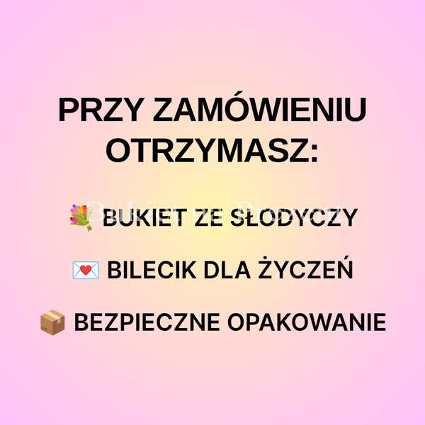 Słodki bukiet niebieski na urodziny ze slodyczy Kinder. Prezent Komunia (średnica 30 cm)