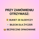 Słodki bukiet niebieski na urodziny ze slodyczy Kinder. Prezent Komunia (średnica 30 cm)