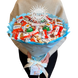 Słodki bukiet niebieski na urodziny ze slodyczy Kinder. Prezent Komunia (średnica 30 cm)