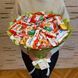 Słodki bukiet zielony na urodziny ze slodyczy Kinder. Prezent Komunia (średnica 30 cm)