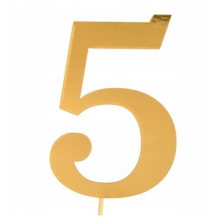 Цифра « 5 » золото, топпер для букета, украшение для торта, День рождения, Именины Cyfra « 5 » złoto фото